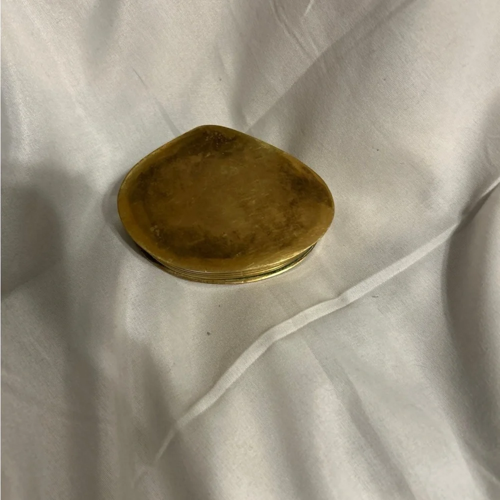 Vintage brass clamshell trinket box